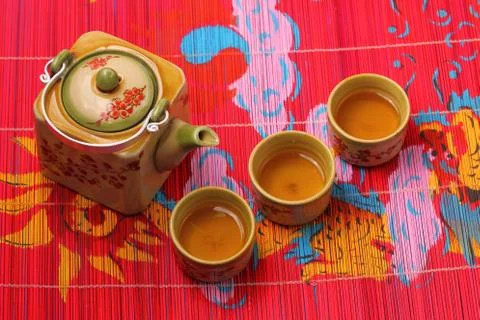 Asian tea set Stock Photos