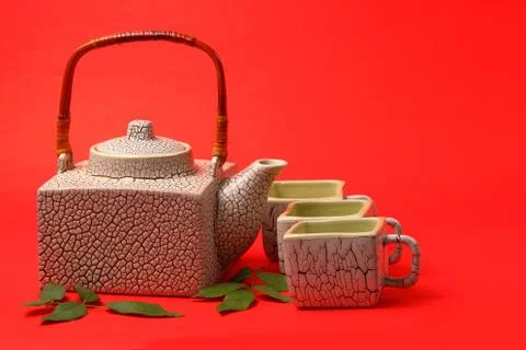 Asian tea set Stock Photos