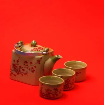 Asian tea set Stock Photos