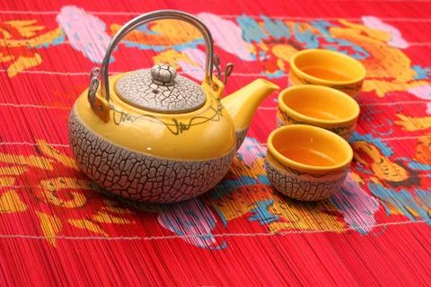 Asian tea set Stock Photos