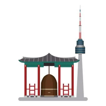 Asian temple building Ilustración de archivo