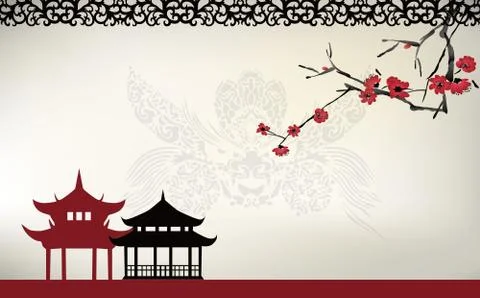 Asian theme Stock Illustration