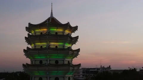 Asian tower pagoda Stock Footage 146506579