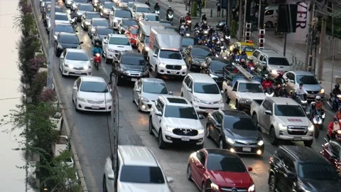Asian traffic jam Stock Footage 179011060