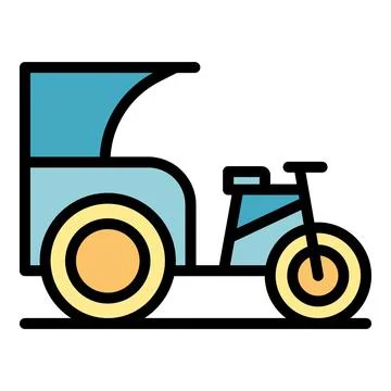 Asian trishaw icon vector flat Stock Illustration
