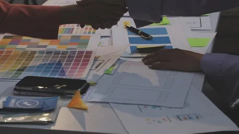 Asian uxui designer working on website design using sticky notes and wirefram Stock Footage 332276402
