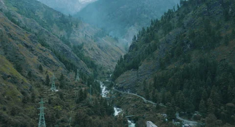 Asian valley The Parvati Valley of Himalayas Stock Footage
