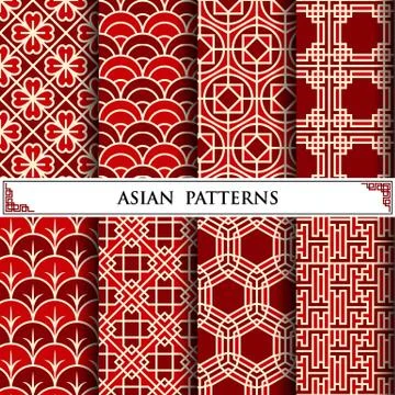 Asian vector pattern for web page background and surface textures Stock Illustration