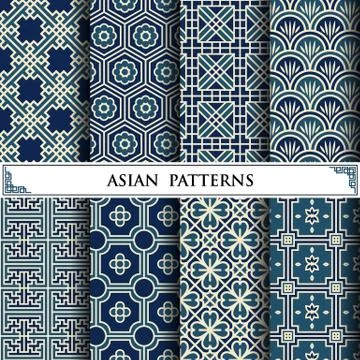 Asian vector pattern for web page background and surface textures Stock Illustration