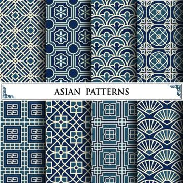 Asian vector pattern for web page background and surface textures Stockillustratie