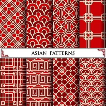 Asian vector pattern for web page background and surface textures Stock Illustration