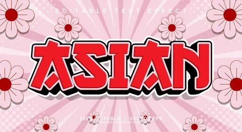 Asian vector text effect with modern style design Stock Illustration