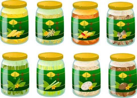 Asian vegetables Stock Illustration