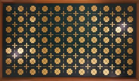 Asian wall and wallpaper pattern design イラスト素材