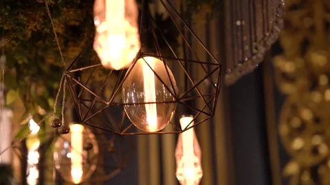 Asian Wedding Stage Decorative with lights. Pakistani Wedding Ceremony Arrangeme Stock Footage 254482403
