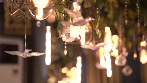 Asian Wedding Stage Decorative with lights. Pakistani Wedding Ceremony Arrangeme Stock Footage 254482441