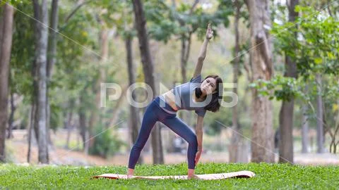 Green Background with Yoga. Natural Background Stock Vector