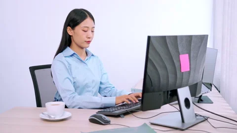 Asian woman programmer typing source code with computer Stock Footage 144202813