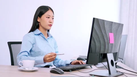 Asian woman programmer typing source code with computer Stock Footage 144202970