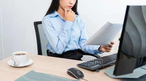 Asian woman programmer typing source code with computer pc for Developing pro Foto stock