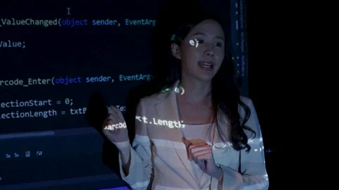 Asian woman teaching coding Stock Footage 229507756