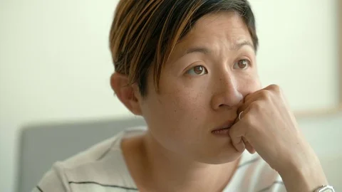 Asian woman using computer Video stock 81483280