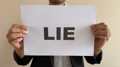 Asian worker crumpling paper written message “LIE then throw away Stock Footage 182274919