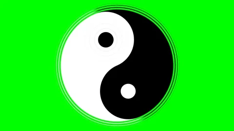 Asian Yin Yang symbol with waves Video stock 262012162