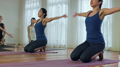 Asian yoga class Stock Footage 53090562