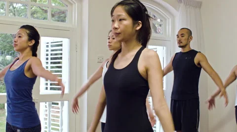 Asian yoga class Stock Footage 53090691