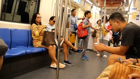 Asians inside subway Stock Footage 117819712