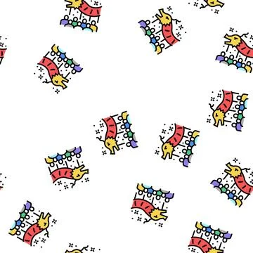 Asiatic festive parade vector seamless pattern Stock Illustration