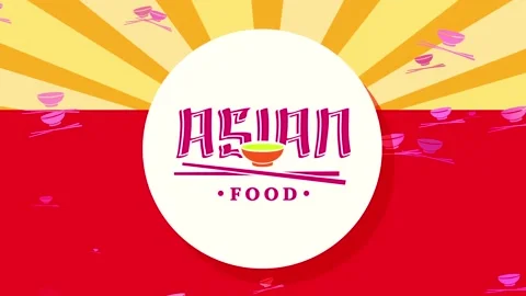 Asiatic nutrient concept on rounded figure with small bowl and chopsticks Stock-Footage 130178534