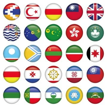 Asiatic Round Flags Stock Illustration