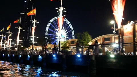 Asiatique view from the river in the evening Stock Footage 113097942