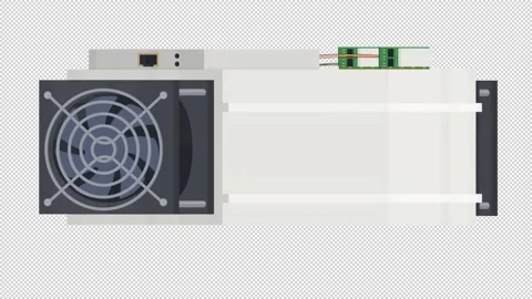 Asic miner. Animation of a mining device. Cartoon Stock Footage 168005818