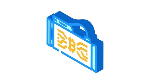 Asic miner cryptocurrency mining isometric icon animation Stock Footage 327282444