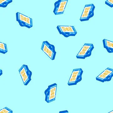 Asic miner cryptocurrency mining isometric icon seamless pattern Stock Illustration