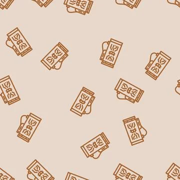 Asic miner cryptocurrency mining line vector seamless pattern Stock Illustration