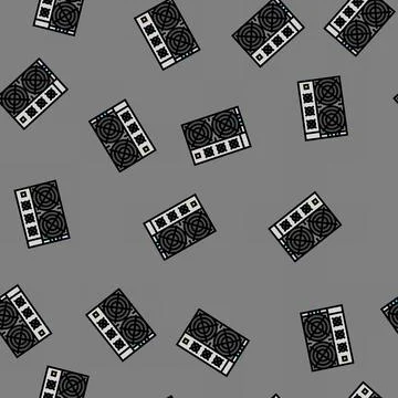 Asic miner cryptocurrency mining vector seamless pattern Stock Illustration
