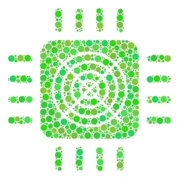 Asic Processor Collage of Dots Stock Illustration