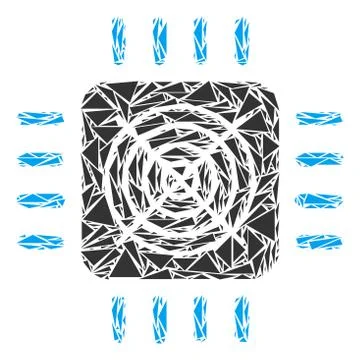 ASIC Processor Collage of Triangles Illustrazione stock
