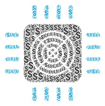 Asic Processor Composition of Dollar Illustrazione stock