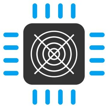 Asic Processor Flat Vector Icon 库存插图