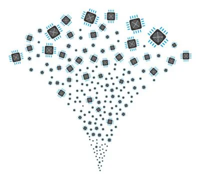 Asic Processor Fountain Stream Illustrazione stock