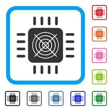 Asic Processor Framed Icon Illustrazione stock