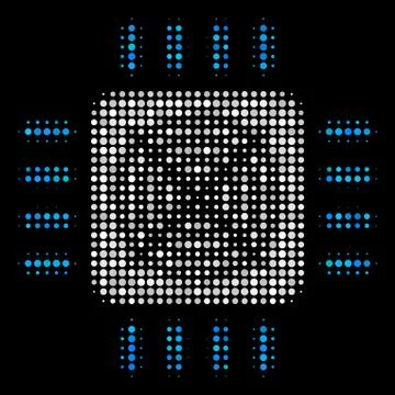 Asic Processor Halftone Icon Stock-Illustration