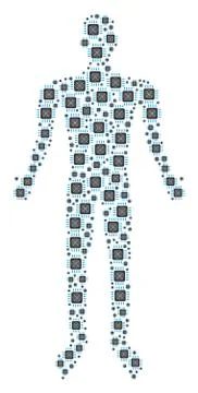 Asic Processor Human Figure Stock-Illustration