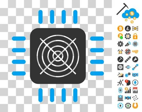 Asic Processor Icon with Bonus Stock-Illustration