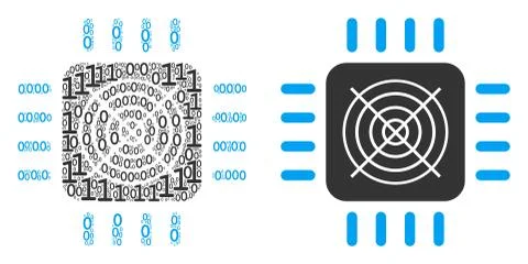 ASIC Processor Mosaic of Binary Digits イラスト素材